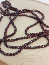 Lal (Garnet – Granat ) Taşı 3mm 1000 Ayar Gümüş İpli Kolye (Sabit Klipsli) thumbnail 7