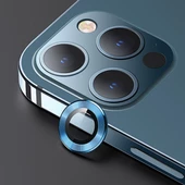 USAMS İphone 12 Pro 3D Metal Çerçeveli Kamera Lens Koruyucu - 6