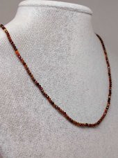 Lal (Garnet – Granat ) Taşı 2mm 1000 Ayar Gümüş İpli Kolye (Sabit Klipsli) (41260) thumbnail 2