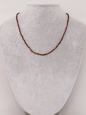 Lal (Garnet – Granat ) Taşı 2mm 1000 Ayar Gümüş İpli Kolye (Sabit Klipsli) (41260) thumbnail 3