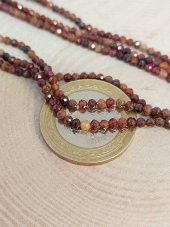 Lal (Garnet – Granat ) Taşı 2mm 1000 Ayar Gümüş İpli Kolye (Sabit Klipsli) (41260) thumbnail 6