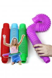 20 Adet Pop Tubes Eğitici Stres Giderici Oyuncak Esnek Boru - 1