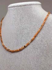 Güneş Taşı 3mm 1000 Ayar Gümüş İpli Kolye (Sabit Klipsli) thumbnail 1