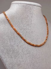 Güneş Taşı 3mm 1000 Ayar Gümüş İpli Kolye (Sabit Klipsli) thumbnail 2