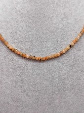 Güneş Taşı 3mm 1000 Ayar Gümüş İpli Kolye (Sabit Klipsli) thumbnail 4