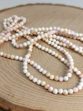 Beyaz Opal Taşı YARIM Dizi 3mm (17cm uzunluğundadır) thumbnail 3