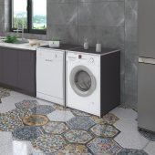 Kenzlife çamaşır&kurutma&bulaşık makinesi dolabı naumkare gri 90*140*60 kapaksız arkalıksız - 1