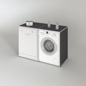 Kenzlife çamaşır&kurutma&bulaşık makinesi dolabı naumkare gri 90*140*60 kapaksız arkalıksız - 2