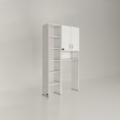 Kenzlife çamaşır makinesi dolabı sinemmaks byz 180x096x30 banyo kapaklı arkalıklı raflı - 3