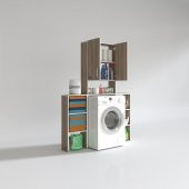 Kenzlife çamaşır makinesi dolabı veronikamaks crd 180*096*20 banyo kapaklı arkalıksız raflı - 2