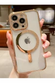 Apple iPhone 13 Pro Max Kılıf Kamera Lens Korumalı Magsafe Şarj Kilifi Şeffaf Renkli Yumuşak Kapak thumbnail 1