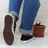 Fiyra 554 Siyah-Beyaz Kısa Unisex Sneaker Keten Spor Ayakkabı - 11