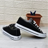 Fiyra 554 Siyah-Beyaz Kısa Unisex Sneaker Keten Spor Ayakkabı - 2