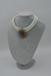 STONEAGE Üç Sıra İncili Güneş Kolye Özel Tasarım thumbnail 7