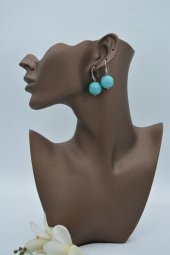 STONEAGE 12MM TURKUAZ TAŞLI KÜPE thumbnail 2