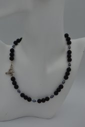 STONEAGE SİYAH İNCİ VE MAT ONİKS KOLYE thumbnail 1