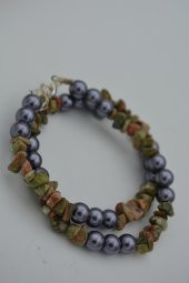 STONEAGE UNAHİT DOĞALTAŞ VE CAM İNCİ KOLYE thumbnail 1