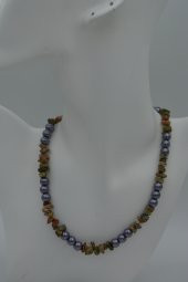 STONEAGE UNAHİT DOĞALTAŞ VE CAM İNCİ KOLYE thumbnail 3