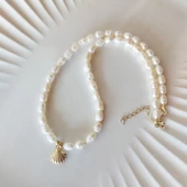 Vaoov 925 Ayar Gümüş Midye Kabuğu İnci Kolye thumbnail 3