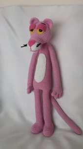 Pembe Panter Amigurumi Organik Oyuncak - 1
