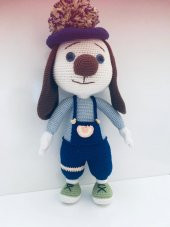 Ressam Köpek Amigurumi Organik Oyuncak - 1
