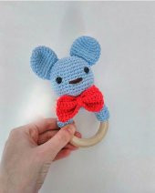 Diş Kaşıyıcı Çıngırak Amigurumi Organik Oyuncak - 1