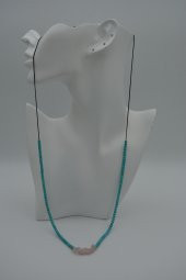 STONEAGE JEWELLERY Pembe Kuvars ve Turkuaz Taşlı Metalsiz Kolye thumbnail 7