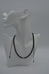 STONEAGE JEWELLERY Turkuaz ve Oniks Taşlı Metalsiz Kolye thumbnail 4