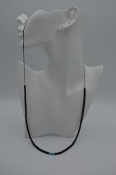 STONEAGE JEWELLERY Turkuaz ve Oniks Taşlı Metalsiz Kolye thumbnail 5