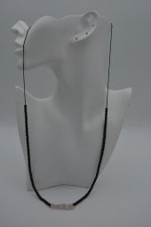 STONEAGE JEWELLERY Pembe Kuvars ve Oniks Taşlı Metalsiz Kolye - 4