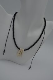 STONEAGE JEWELLERY Oniks Doğal Taşlı Metalsiz Kolye thumbnail 4