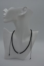 STONEAGE JEWELLERY Havlit ve Oniks Taşlı Metalsiz Kolye thumbnail 4