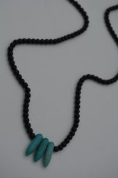 STONEAGE JEWELLERY Amazonit ve Oniks Taşlı Metalsiz Şifa Kolyesi thumbnail 1