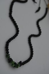 STONEAGE JEWELLERY Zümrüt ve Oniks Doğal Taşlı Metalsiz Kolye thumbnail 1