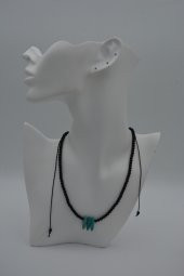 STONEAGE JEWELLERY Amazonit ve Oniks Taşlı Metalsiz Şifa Kolyesi thumbnail 4