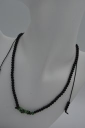 STONEAGE JEWELLERY Zümrüt ve Oniks Doğal Taşlı Metalsiz Kolye thumbnail 3