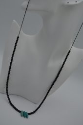 STONEAGE JEWELLERY Amazonit ve Oniks Taşlı Metalsiz Şifa Kolyesi thumbnail 5