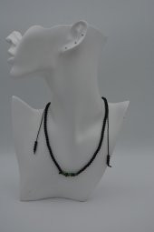 STONEAGE JEWELLERY Zümrüt ve Oniks Doğal Taşlı Metalsiz Kolye thumbnail 4