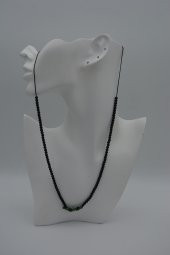 STONEAGE JEWELLERY Zümrüt ve Oniks Doğal Taşlı Metalsiz Kolye thumbnail 5