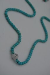 STONEAGE JEWELLERY İnci ve Turkuaz Taşlı Metalsiz Kolye thumbnail 1