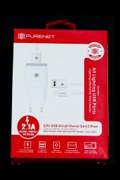 Apple iPhone Uyumlu 2.1A Hızlı Şarj - 2 USB Port Fast Charging - 1