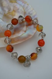 STONEAGE JEWELLERY Akik Taşlı ve Çek Kristali Bileklik thumbnail 1