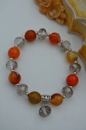 STONEAGE JEWELLERY Akik Taşlı ve Çek Kristali Bileklik thumbnail 4