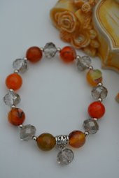 STONEAGE JEWELLERY Akik Taşlı ve Çek Kristali Bileklik thumbnail 5