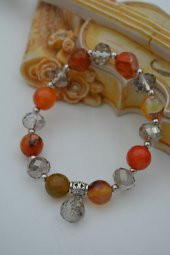 STONEAGE JEWELLERY Akik Taşlı ve Çek Kristali Bileklik thumbnail 6