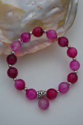 STONEAGE JEWELLERY Pembe Akik Taşlı Bileklik thumbnail 1