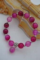 STONEAGE JEWELLERY Pembe Akik Taşlı Bileklik thumbnail 2
