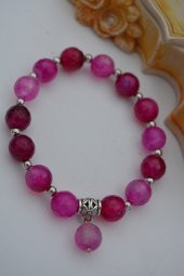 STONEAGE JEWELLERY Pembe Akik Taşlı Bileklik thumbnail 4