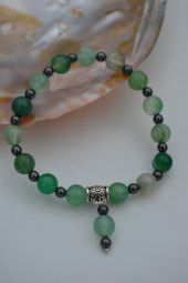 STONEAGE JEWELLERY Yeşil Akik ve Hematit Doğal Taşlı Bileklik thumbnail 1