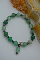 STONEAGE JEWELLERY Yeşil Akik ve Hematit Doğal Taşlı Bileklik thumbnail 3